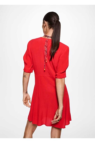 MANGO Woman Volan Detaylı Elbise