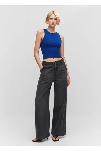 MANGO Woman Top din tricot cu bretele