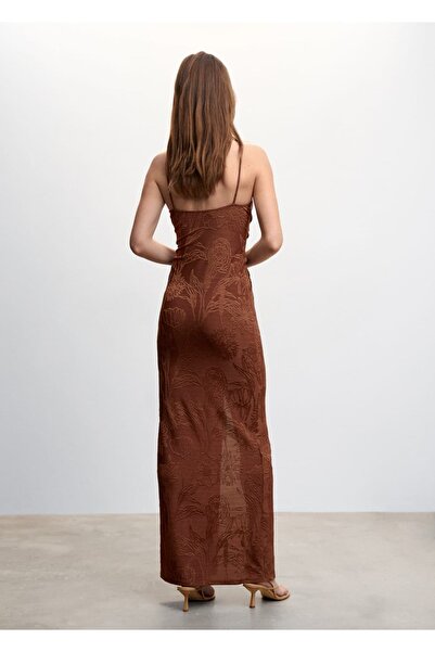 MANGO Woman Yırtmaçlı Düğüm Detaylı Elbise