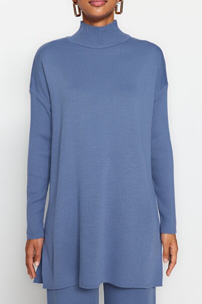 Trendyol Modest Sada spodního a horního úpletu s širokým rozparkem Indigo TCTAW24US00028