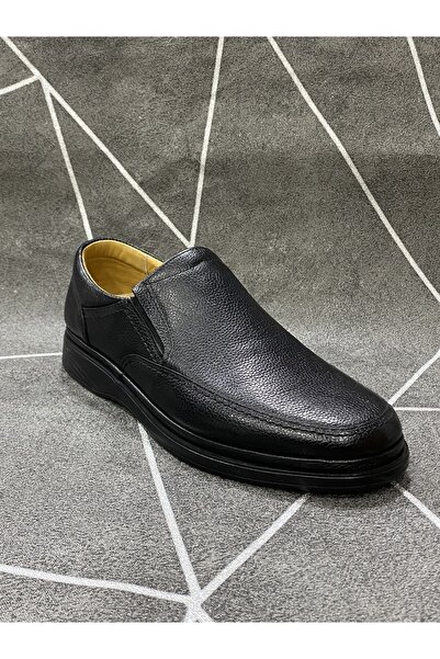 NYZ Pantofi negri din piele naturală confort pentru tată