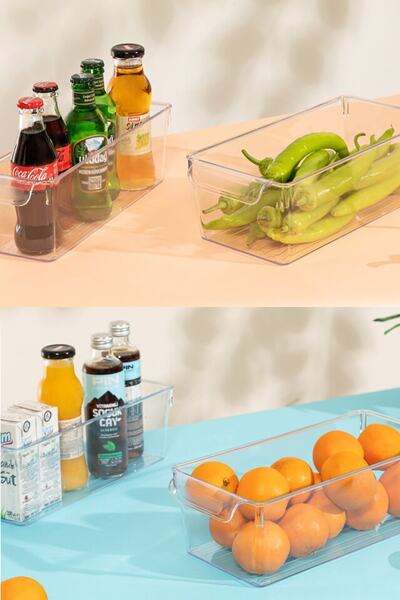 fitfiyat 2 Lidless 1 Lid Refrigerator Organizer Set Vegetable Fruit Organizer Storage Container