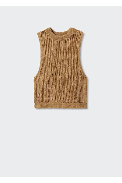 MANGO Woman Perkins Collar Knit Blouse