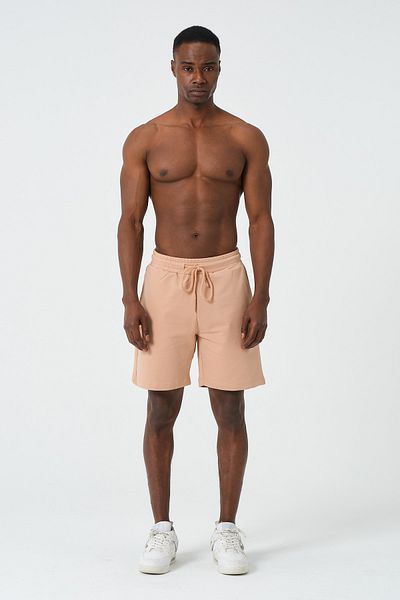 RELAXL Unisex μπεζ βαμβακερό κανονικό καλοκαιρινό άνετο σορτς