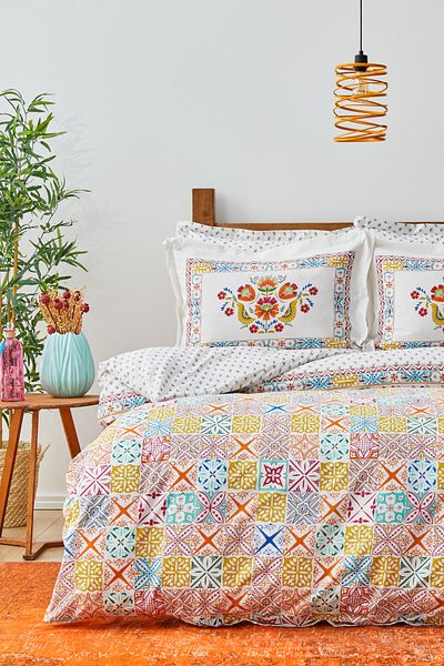 Karaca Home Set cuvertură dublă Lumina Yellow 100% Bumbac