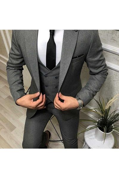 MASSARO Slimfit Vest Suit (With Tie and Handkerchief Gift)