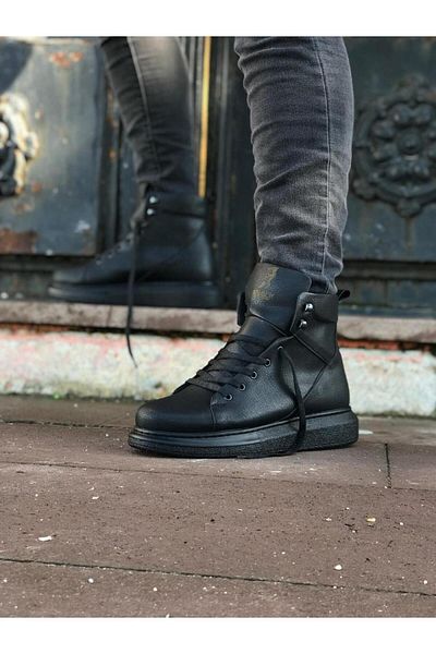 Knack High Sole Shoes B-080 Black (Black Sole)