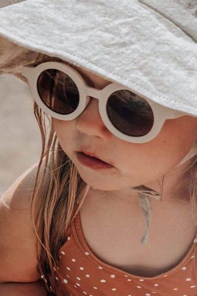 Luludy Kids White Round Kids Sunglasses