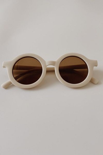 Luludy Kids White Round Kids Sunglasses