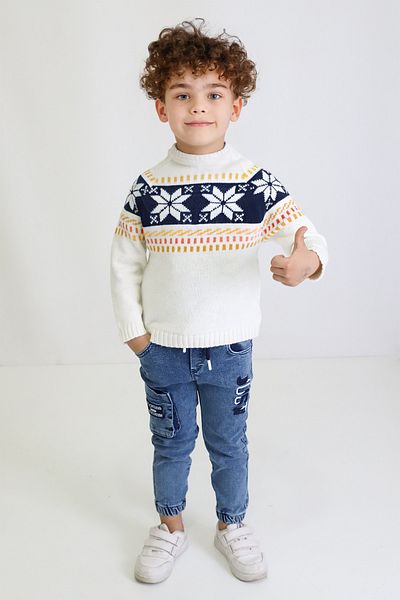 Cloudy Kids Boy's Crew Neck Knitwear Sweater - Regular Fit
