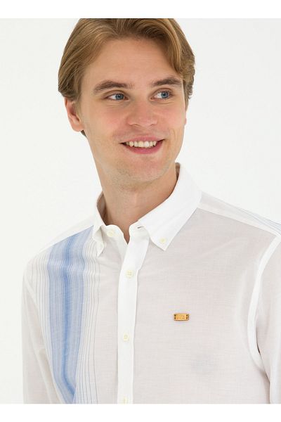 U.S. Polo Assn. Πόλο Ασν. Ανδρικό πουκάμισο Comfort Fit Stand Collar Saks ORADOS