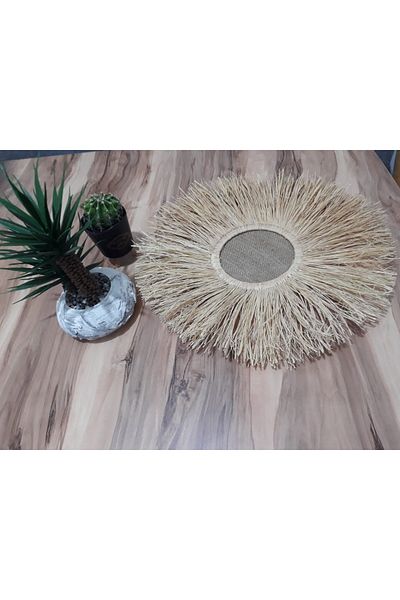 PearlHome Jute fabric Raffia Wall Ornament