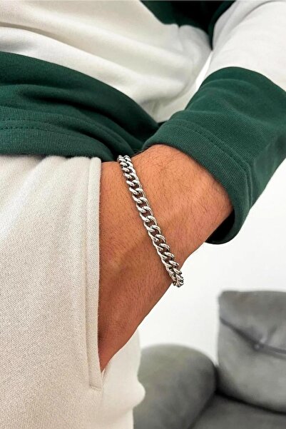 THE Gifts سوار من الفولاذ الكوبي الفضي المقاوم للصدأ للجنسين