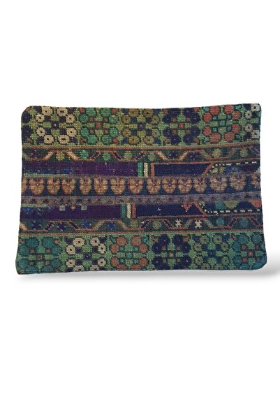 Ottoman Pouffe Art Deco Bohem Eskitme Özel Seri Halı El Dokuması Vintage Kırlent Minder 40x60cm [05]