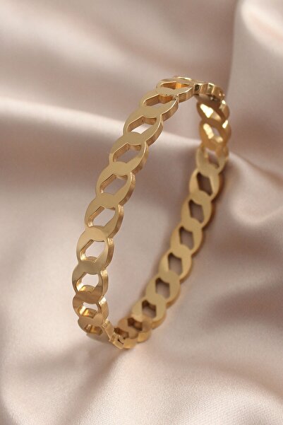 Generic Brand Steel Gold Color Handcuff Women's Bracelet