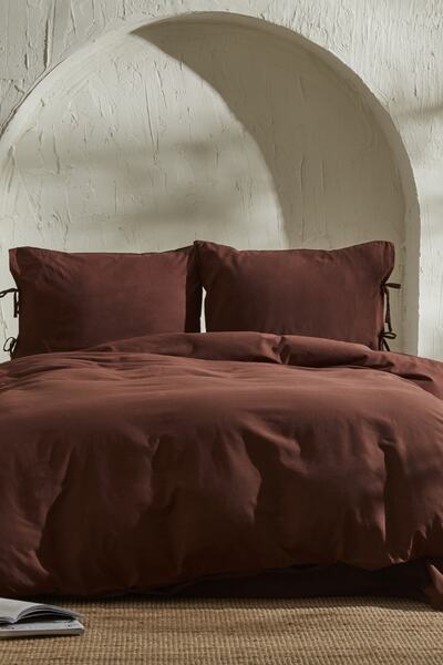 Karaca Home 4 Element Двоспальний комплект постільної білизни Темно-коричневий