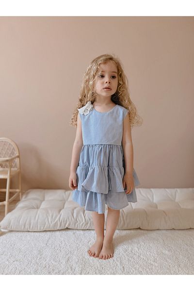Magu Girl's Blue Layered Skirt Dress