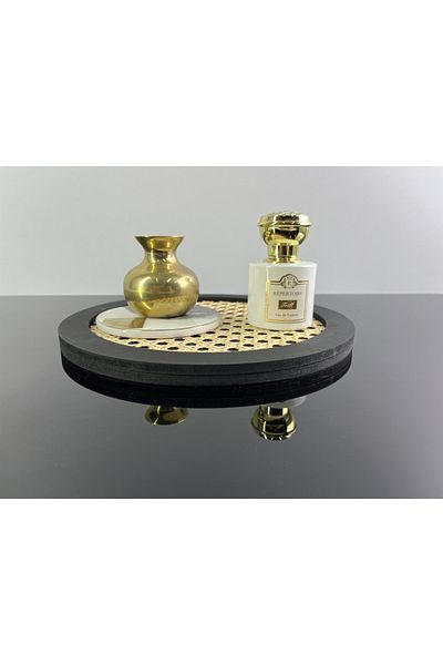 RATTAN CONCEPT Hazeran Small Size 20cm Round Tray, Hazeran Presentation Holder, Rattan Tray