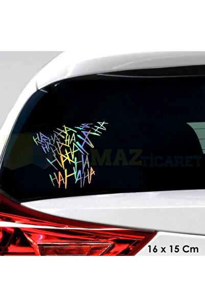 yılmazetic Ha Ha Ha Cam Hologram Oto Motosiklet Sticker Etiket Yapıştırma Çık...