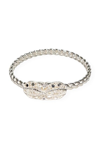 TAŞHAN Erzurum El İşçiliği Özel Tasarım Kaşlı Gümüş Burma Bilezik