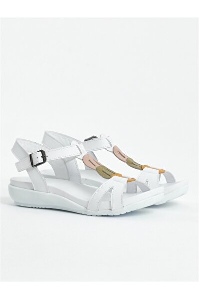 Venüs kadın comfort deri sandalet beyaz 297y