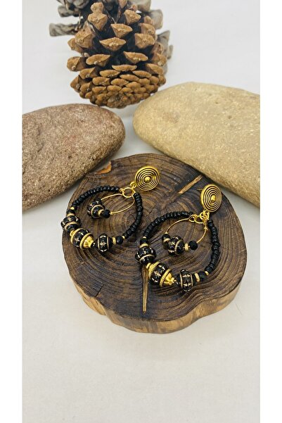 Porsuk Alternatif أقراط نسائية مصنوعة يدويًا من الزجاج التشيكي العرقي