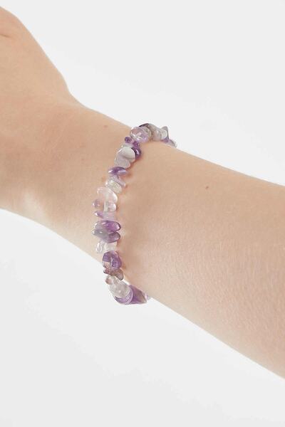 Beyazinci Purple Amethyst Natural Stone Women's Bracelet