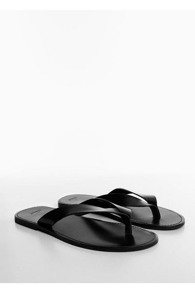 MANGO Man Leather banded sandals