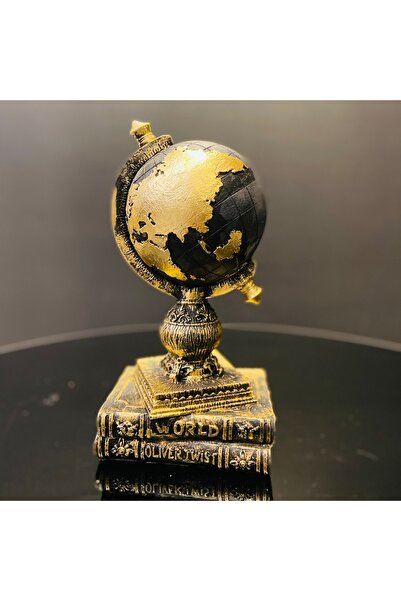 SKOLDECOR Kitap Üstü Dünya SİYAH/GOLD 27x13 cm