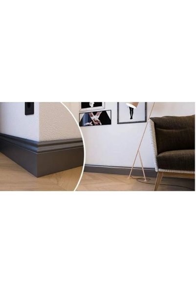 Emek Yapı Antrasit Eko-b Model 10cm Pvc Süpürgelik 25 Metre 10 Adet