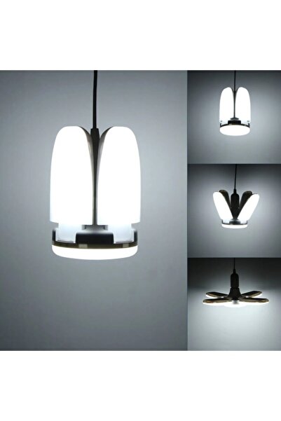 Modizu 4 Kollu Pervane Şeklinde Katlanabilir Açısı Ayarlanabilir 60 Wat Beyaz Led Ampul E-27 Duy