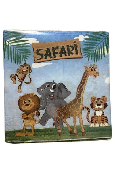 FOKUL Χαρτοπετσέτα Safari 20 Τεμάχια Γενέθλια Concept 33x33 εκ