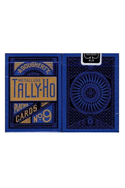 OyuncaklarÜlkesi Uspcc Tally-Ho Metalluxe Blue - Blue Playing Card, Playing C...