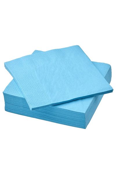 FOKUL Plain Blue Colored Napkin for Presentation 20 Pieces Decorative Birthday Napkin 16x16 Cm