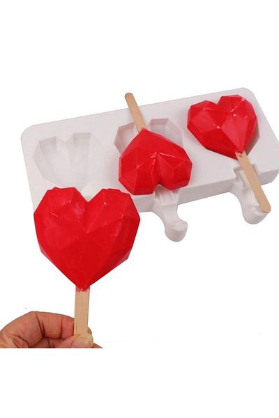 Siliko World Ice Cream Mold Diamond Heart Shaped