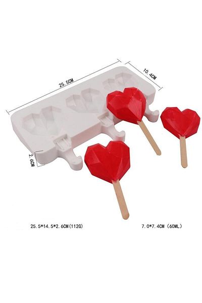 Siliko World Ice Cream Mold Diamond Heart Shaped