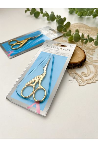 Hobianna Milward Stork Gold Embroidery Scissors