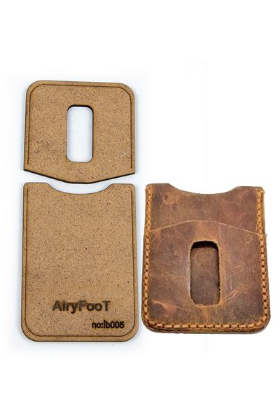 AiryFooT Шаблон за мини държач за карти от кожа за хоби, 2 части, İb05