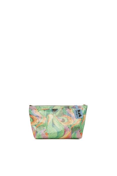 Bagmori Green Women's Patterned Plain Zipper Makeup Bag M000007996