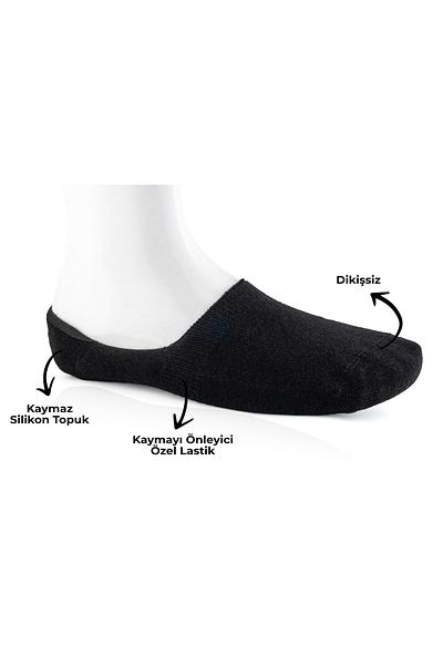 FORMO 6-Piece Women's Assortment Bamboo Seamless Silicone Non-Slip Heel High Quality Invisible Ballerina Socks