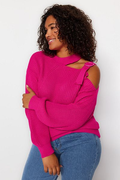 Trendyol Curve Fuchsia Window/Cut Out Detailed Knitwear Sweater TBBAW23AN00138