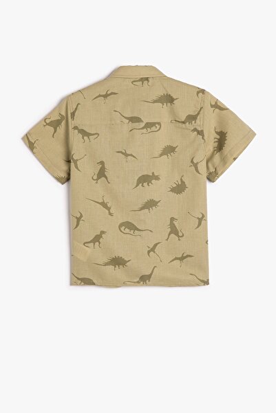 Koton Хлопчача сорочка з коротким рукавом і динозавровим принтом 3SKB60152TW