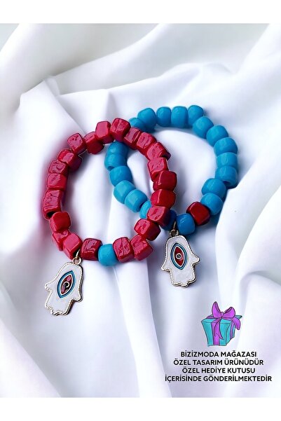 bizizmoda Glass Basement Bead Charm Evil Eye Bead Bracelet Evil Eye Beaded Br...