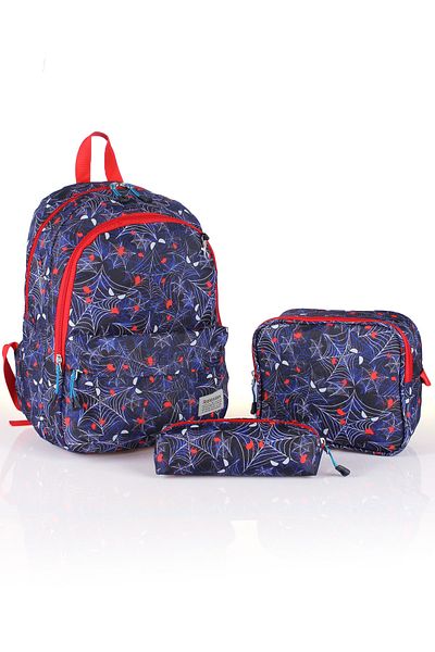 By Hakan rlx-8640 GEANT ȘCOALA PRIMARĂ SET TRIPLU CU SUPPORT PIX CU SAC DE ALIMENTARE STUDENT ZILNIC ALBASTRU ÎNCHIS