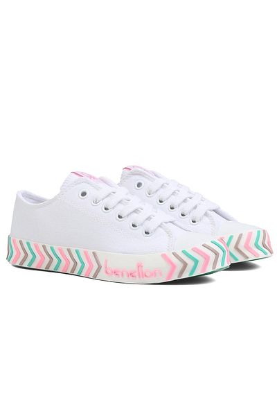 Benetton ® |   BN-90624- Alb Roz - Pantofi sport pentru femei