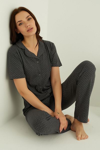 ELİTOL COTTON BUTTONED PAJAMA SET