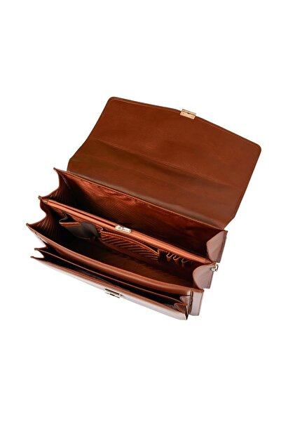 Grande 4211 حقيبة جلدية أصلية مع حجرة للكمبيوتر المحمول باللون الأسود