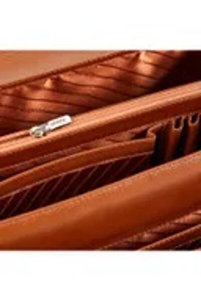 Grande 4211 حقيبة جلدية أصلية مع حجرة للكمبيوتر المحمول باللون الأسود