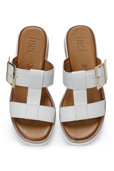 İnci Inci Furry 3Fx White Women's Slippers