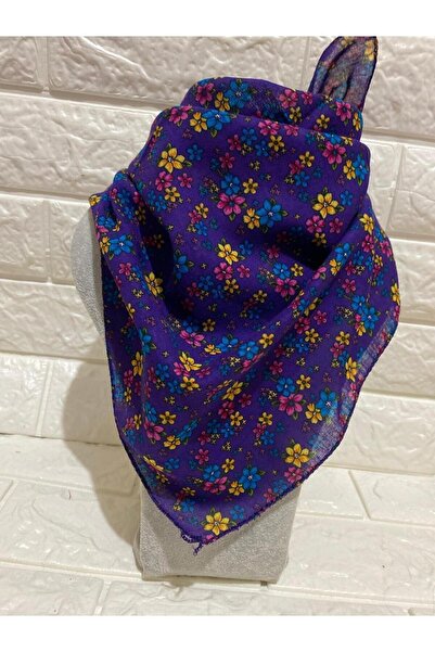 sema aksesuar Γυναικείο βαμβακερό κασκόλ με φλοράλ στάμπα - Μικροσκοπική φλορ...